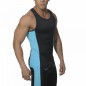 ES SP019  DEBARDEUR SPORT TANK TOP NOIR/TURQUOISE
