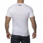  ES TS049  T-SHIRT FANTAISIE COL V COTON BLANC