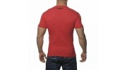 ES TS049  T-SHIRT FANTAISIE COL V COTON ROUGE