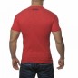 ES TS049  T-SHIRT FANTAISIE COL V COTON ROUGE