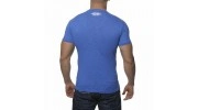 ES TS049  T-SHIRT FANTAISIE COL V COTON ROYAL