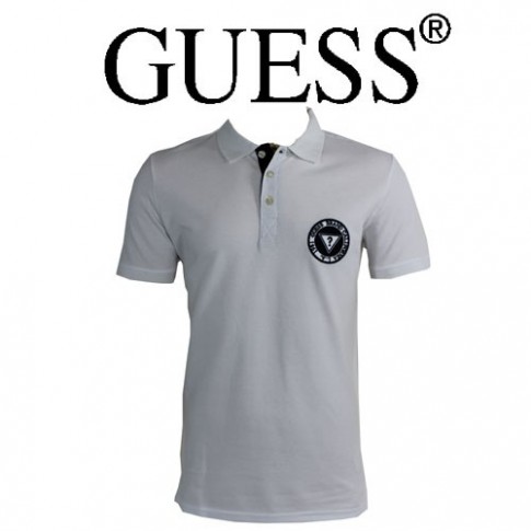 GUESS - POLO BLANC LOGO ROND