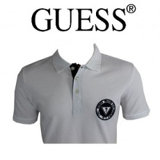 GUESS - POLO BLANC LOGO ROND
