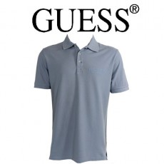 GUESS - POLO BLEU CIEL LOGO ORIGINAL