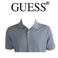 GUESS - POLO BLEU CIEL LOGO ORIGINAL