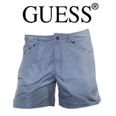 GUESS – SHORT DE BAIN EFFET JEANS COURT BLEU CIEL
