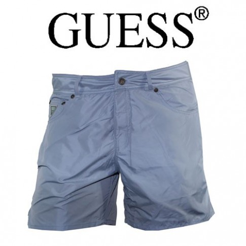 GUESS – SHORT DE BAIN EFFET JEANS COURT GRIS