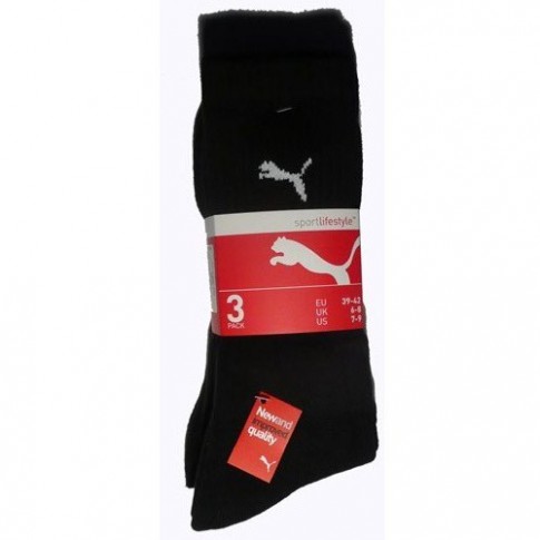 CHAUSSETTES PACK DE 3 PAIRES SPORT NOIR - PUMA