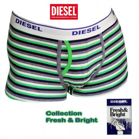 DIESEL - BOXER COTON RAYURES VIOLET VERT  FRESH & BRIGHT