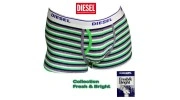 DIESEL - BOXER COTON RAYURES VIOLET VERT  FRESH & BRIGHT