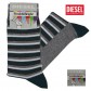 DIESEL - CHAUSSETTES RAYEES VERTES GRISES FRESH & BRIGHT