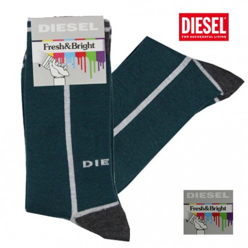 DIESEL - CHAUSSETTES VERT GRIS FRESH & BRIGHT