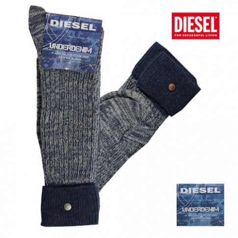 DIESEL - CHAUSSETTES BLEUES GROSSES MAILLES JOEL  DENIM