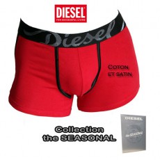 DIESEL -  BOXER COTON ET SATIN ROUGE  SHAWN THE SEASONAL