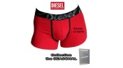 DIESEL -  BOXER COTON ET SATIN ROUGE  SHAWN THE SEASONAL