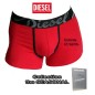 DIESEL -  BOXER COTON ET SATIN ROUGE  SHAWN THE SEASONAL