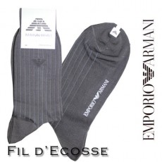 ARMANI CHAUSSETTES GRIS ANTRACITE LOGO EAGLE FIL D'ECOSSE STYLE 2