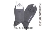ARMANI CHAUSSETTES GRIS ANTRACITE LOGO EAGLE FIL D'ECOSSE STYLE 2