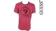 GUESS - T-SHIRT LOUNGWEAR BORDEAUX 100 % COTON