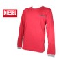 DIESEL - T-SHIRT COTON ROUGE MANCHES LONGUES