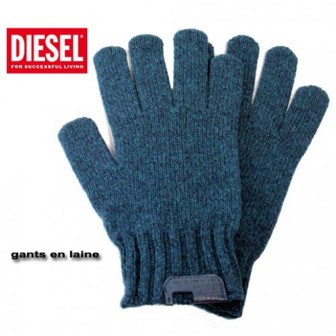 DIESEL - GANTS EN LAINE K-PESE BLEU