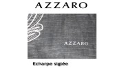 AZZARO - ECHARPE BRODEE ANTHRACITE EN VISCOSE