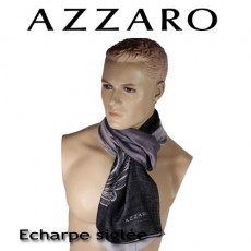 AZZARO - ECHARPE BRODEE ANTHRACITE EN VISCOSE