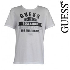 GUESS - T SHIRT ROCK SAILOR BLANC COL ROND
