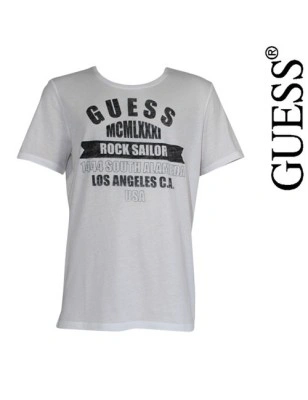 GUESS - T SHIRT ROCK SAILOR BLANC COL ROND