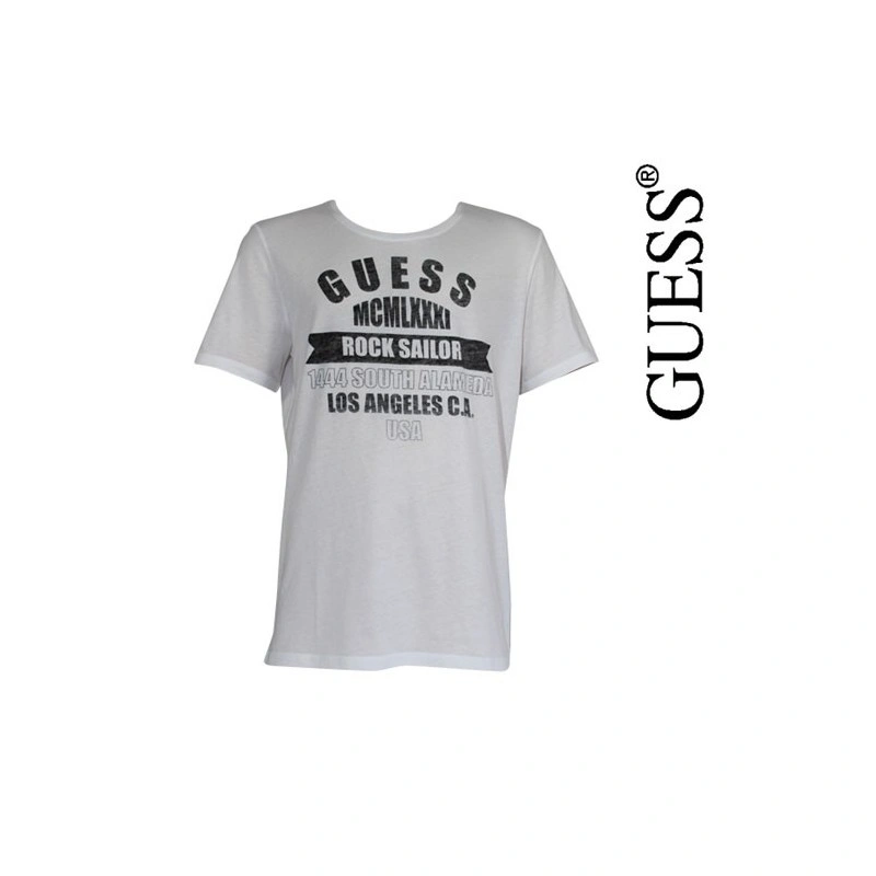 GUESS - T SHIRT ROCK SAILOR BLANC COL ROND