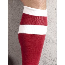 BARCODE - CHAUSSETTES FOOTBALL HAUTE ROUGE/BLANC