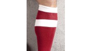 BARCODE - CHAUSSETTES FOOTBALL HAUTE ROUGE/BLANC