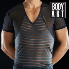 BODYART - T-SHIRT COL V DILINATA NOIR