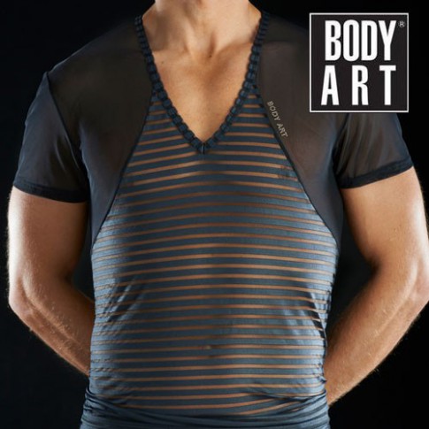 BODYART - T-SHIRT COL V DILINATA NOIR