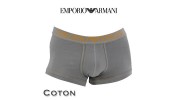 ARMANI - BOXER HOMME PARIGAMBA COTON GRIS 111866 4P540 04486