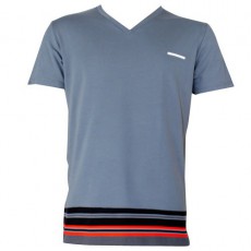DIESEL - TEE SHIRT COTON COL V GRIS  MAGLIETTA
