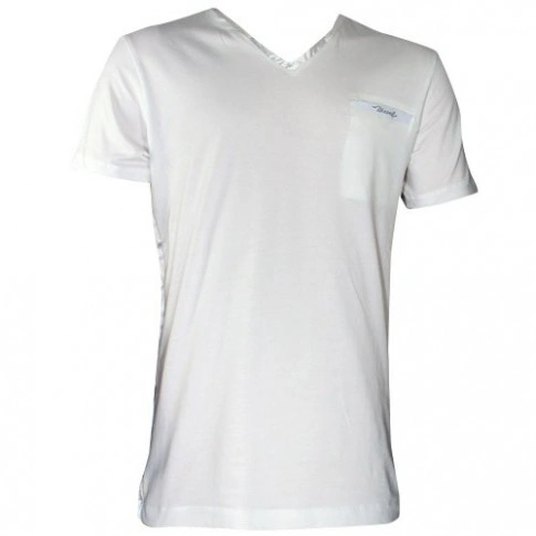 DIESEL - TEE SHIRT COTON ET SATIN  BLANC