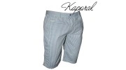 KAPORAL - BERMUDA NOLASE EN COTON RAYE BLANC / BLEU CIEL