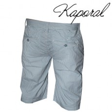 KAPORAL - BERMUDA NOLASE EN COTON RAYE BLANC / BLEU CIEL