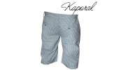 KAPORAL - BERMUDA NOLASE EN COTON RAYE BLANC / BLEU CIEL